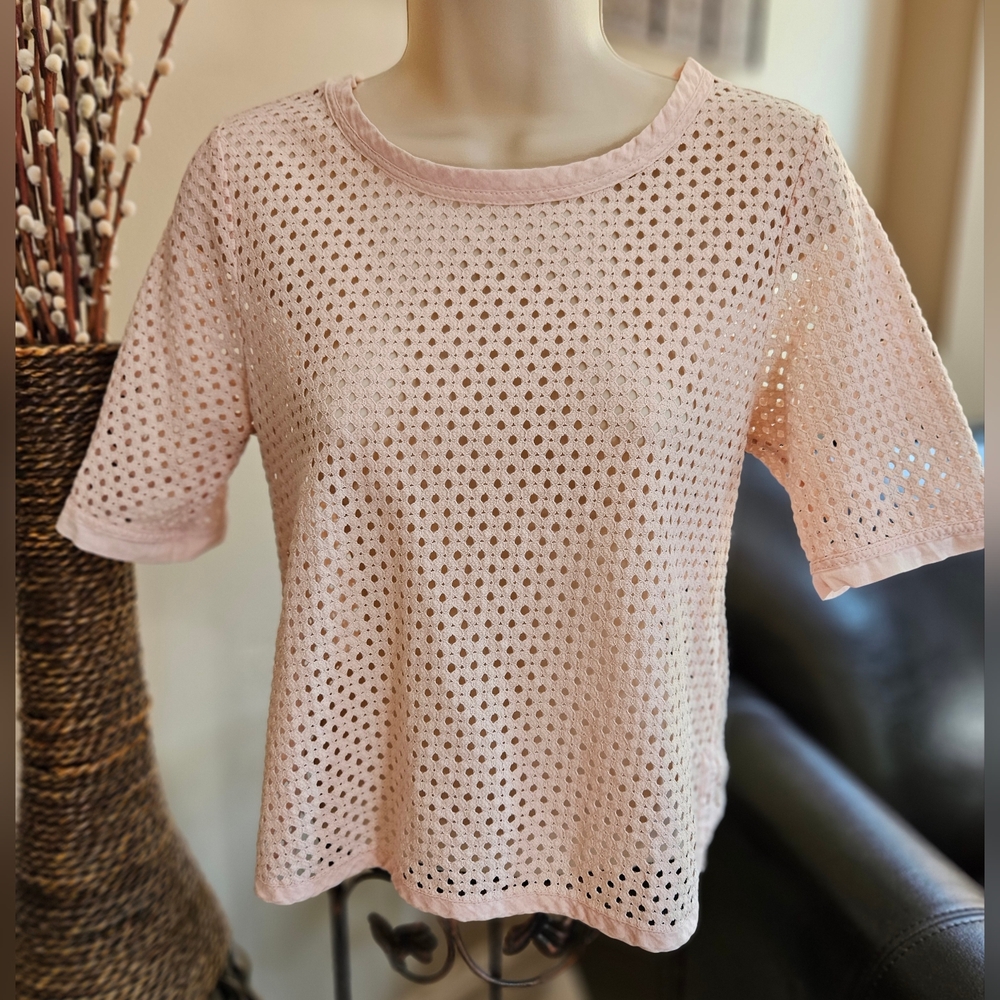 Banana Republic Pink Eyelet Top